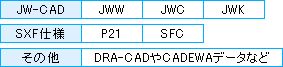 JW-CAD JWW JWC JWK / SXF仕様 P21 SFC / その他 DRA-CADやCADEWAデータなど